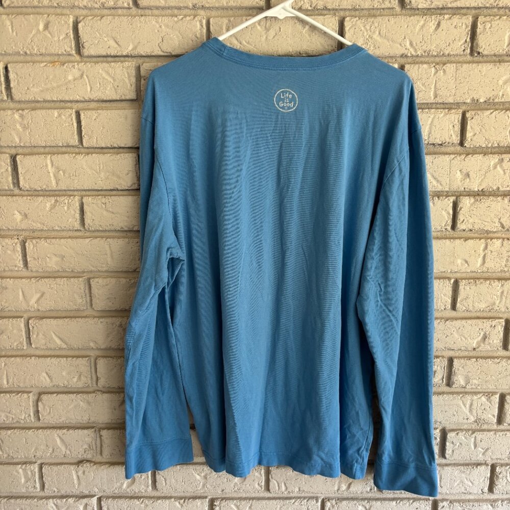 Life Is Good Crusher Men’s Blue Long Sleeve Truck T Shirt Large - Picture 2 of 6